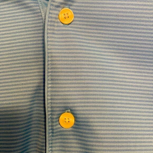 Greg Norman ML75 Play-dry polo shirt sleeve golf micro stripe blue shirt size XL - Picture 5 of 9